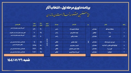 جدول برنامه انتخاب آثار سی و هفتمین جشنواره تئاتر مازندران